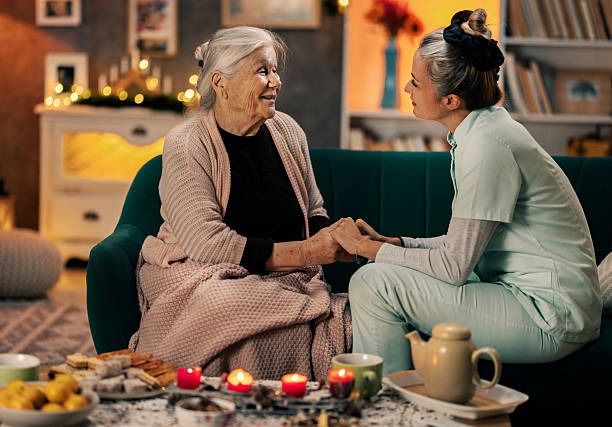Caregiver providing warm empathy and companionship