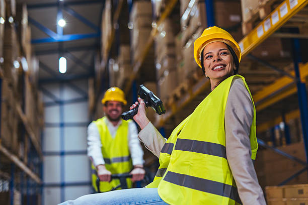 Warehouse and logistics operative on site
